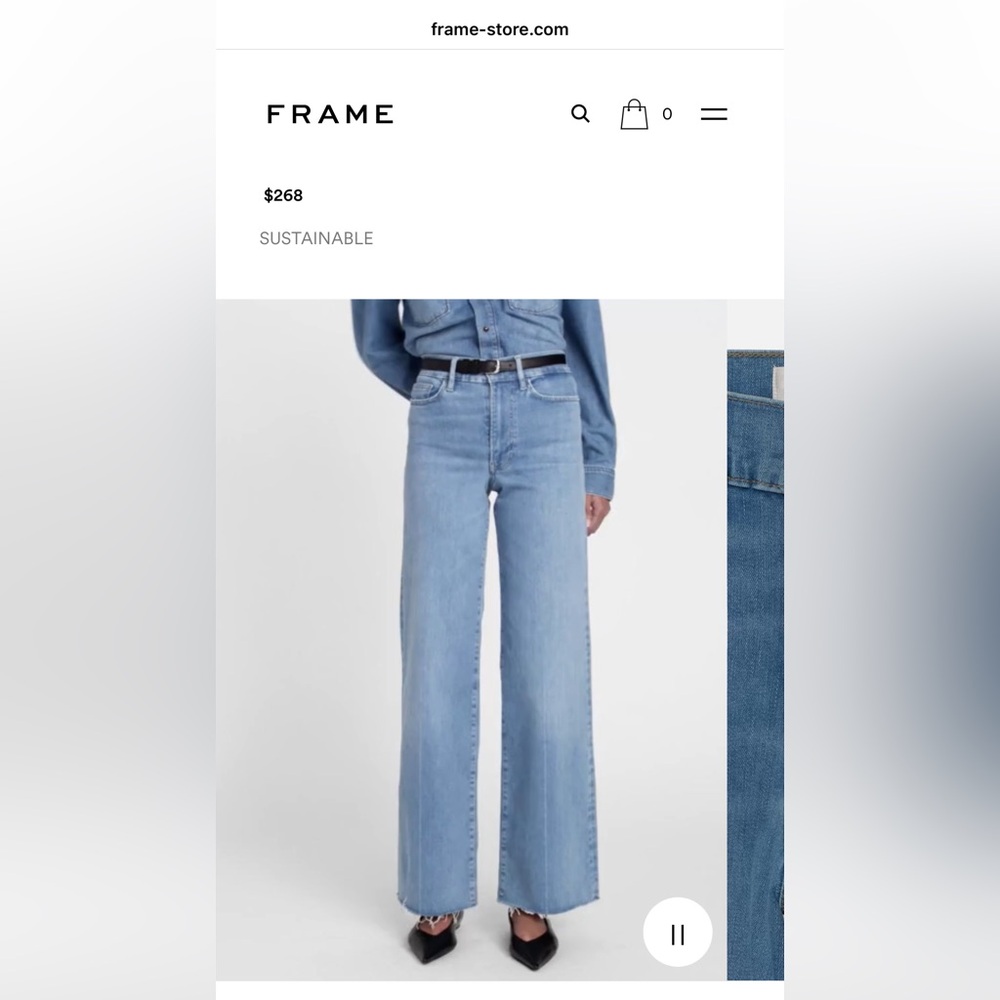 Frame Le Slim Palazzo Jeans - size 26
